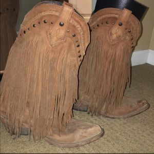 Liberty Black Fringe Boots 9.5